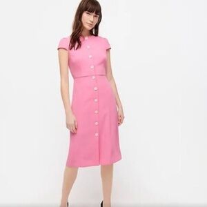 J.Crew cap sleeve pink dress with cream buttons - sz 4